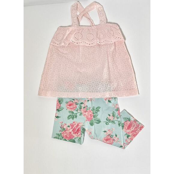 Mud Pie SET Toddler Girl TWO Outfits Pink Blue Flowers Gingham 24 Months/2T EUC - Picture 6 of 9